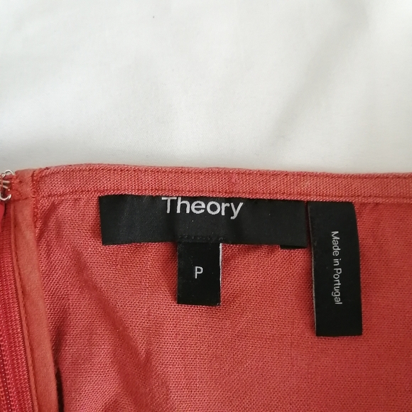 Theory Aprine New Stretch Linen Off the Shoulder Top in Carmine Red P (00-0) - Picture 12 of 16